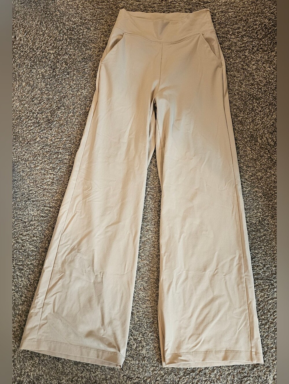 KIRA GRACE High Rise Pull On Wide Leg Pants Womens Small Beige/Tan color